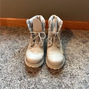 Timberland Women's Light Gray Lace Up Boots